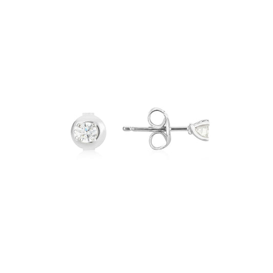 Argento Silver Lab Created 015ct Solitaire Stud Earrings