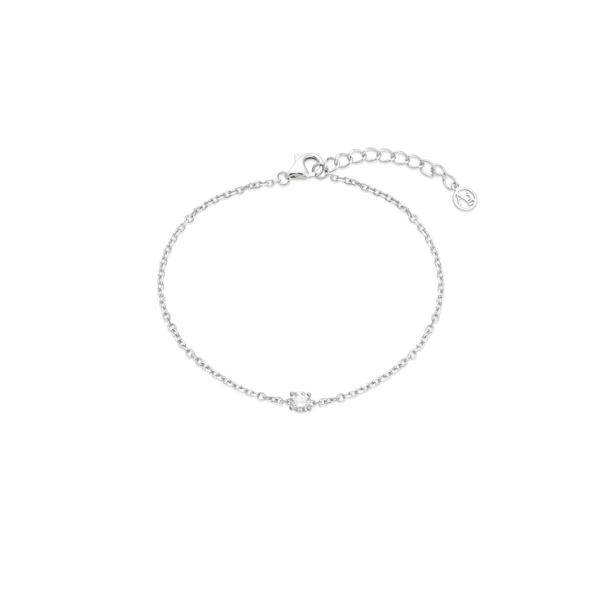 Argento Silver Lab Created Diamond 0.25ct Solitaire Bracelet