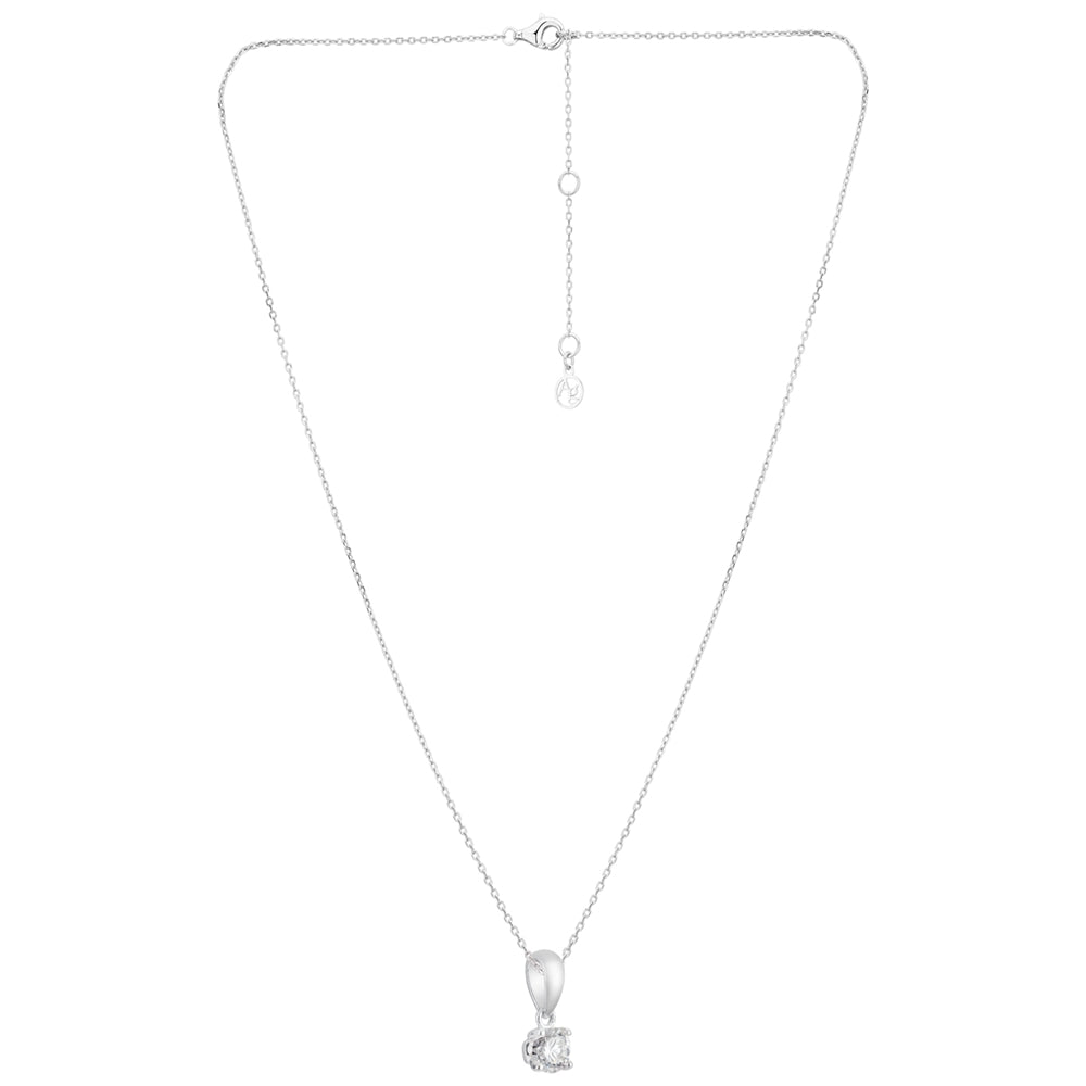 Argento Silver Lab Created 025ct Solitaire Necklace