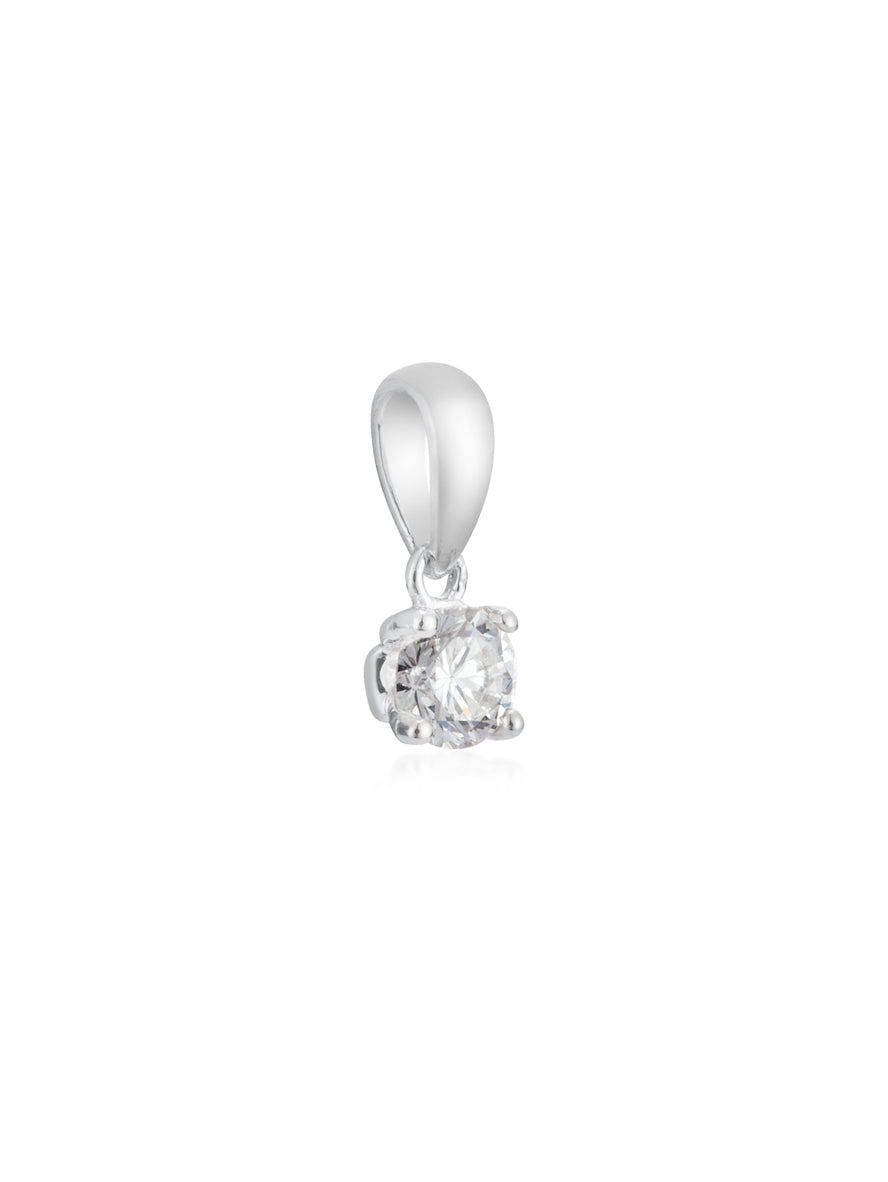 Argento Silver Lab Created 025ct Solitaire Necklace