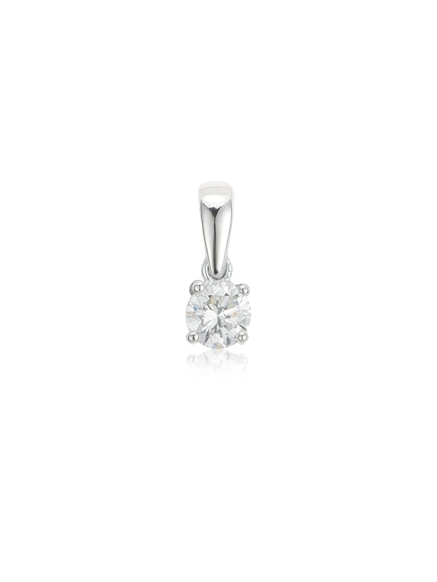 Argento Silver Lab Created 025ct Solitaire Necklace