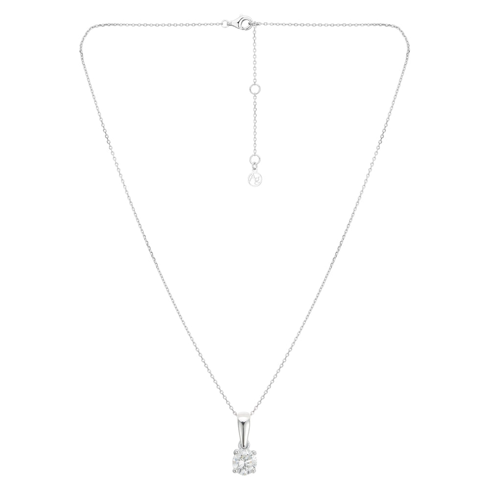 Argento Silver Lab Created 025ct Solitaire Necklace