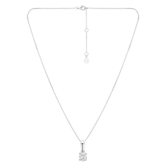 Argento Silver Lab Created 025ct Solitaire Necklace