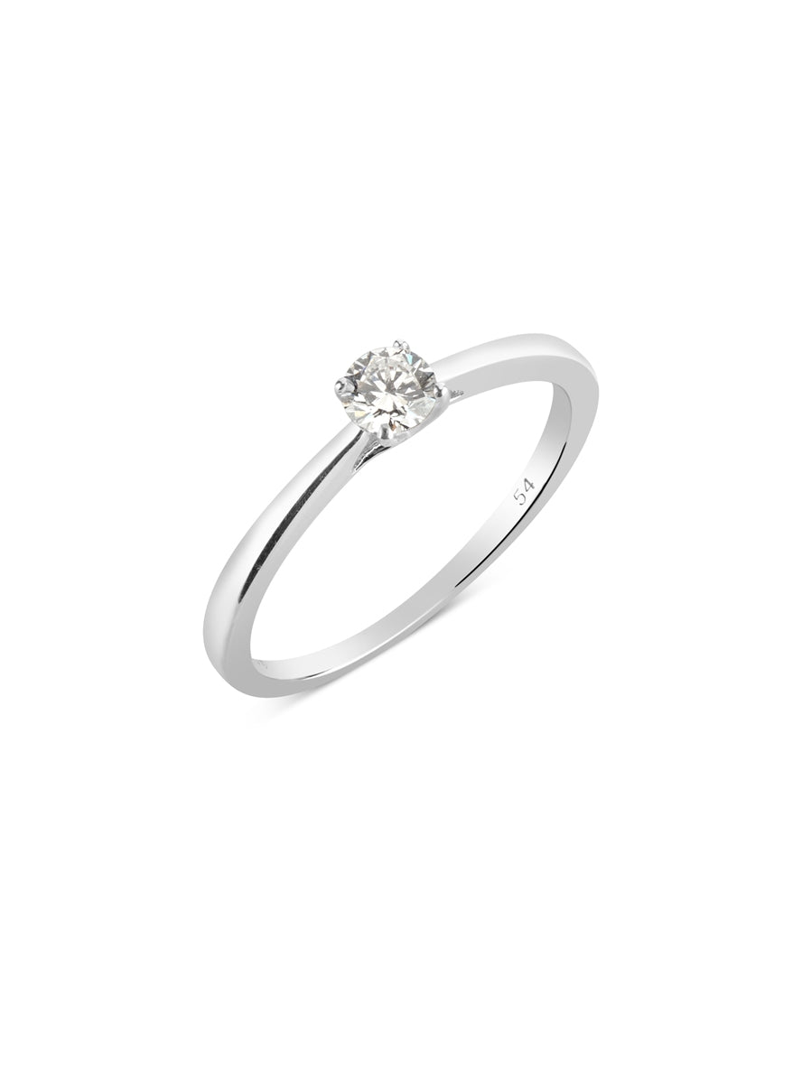 Argento Silver Lab Created 025ct Solitaire Ring