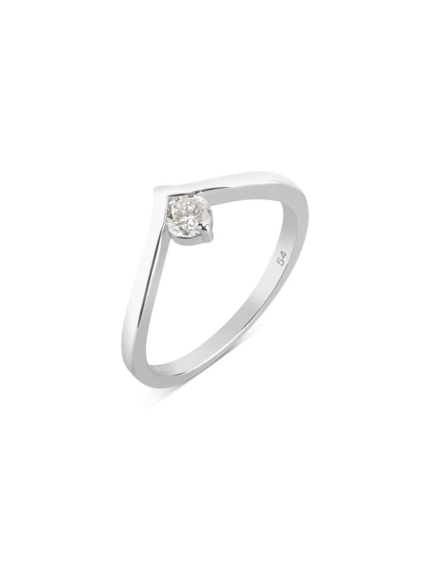 Argento Silver Lab Created 025ct Wish Bone Promise Ring
