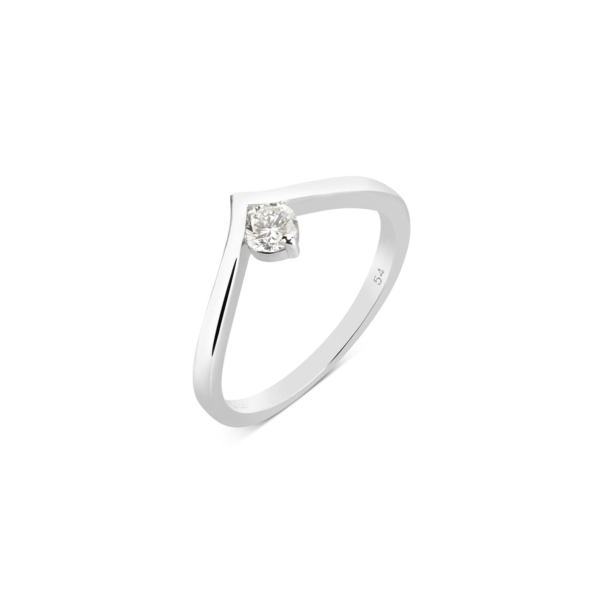 Argento Silver Lab Created 025ct Wish Bone Promise Ring