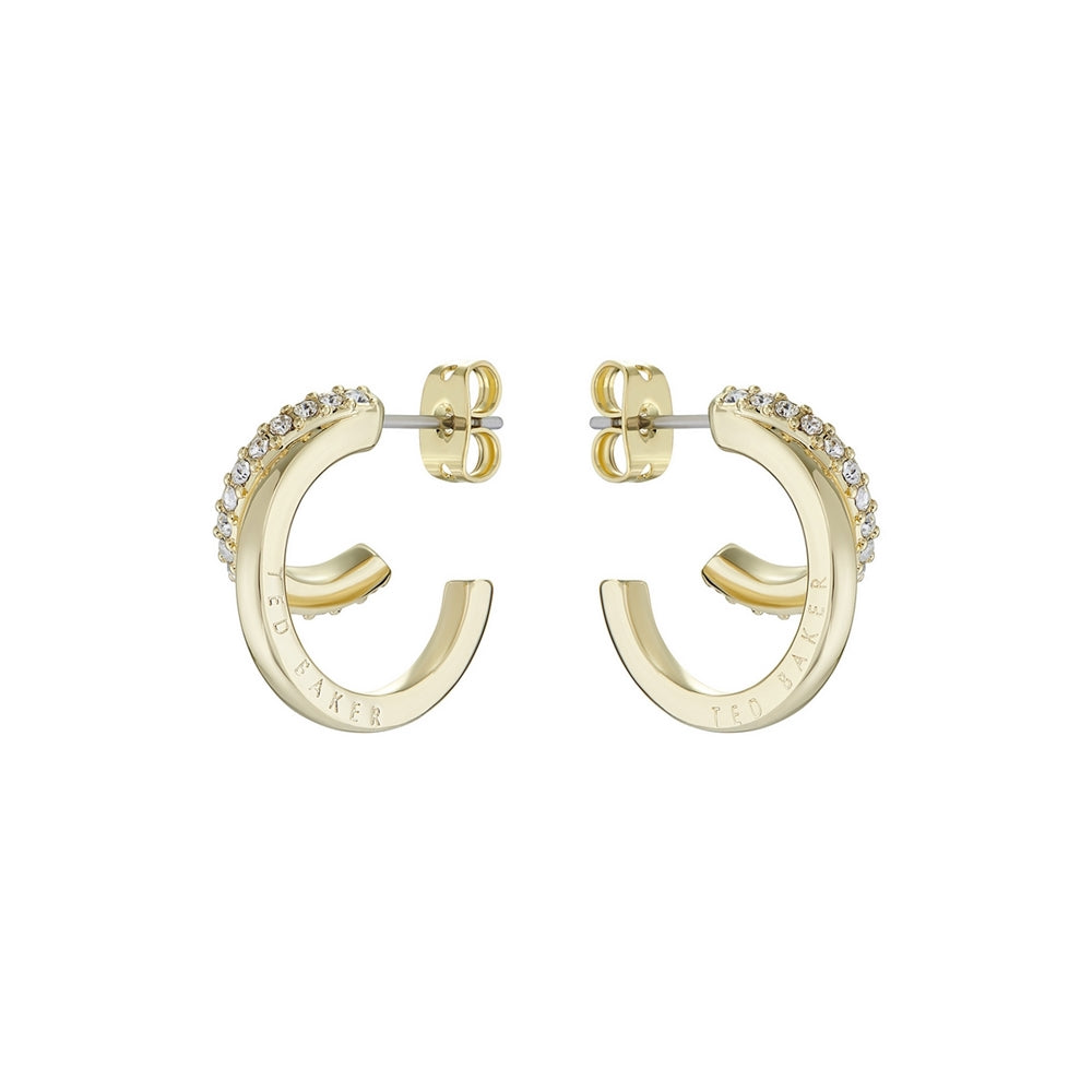 Ted Baker Helias Gold Crystal Double Hoop