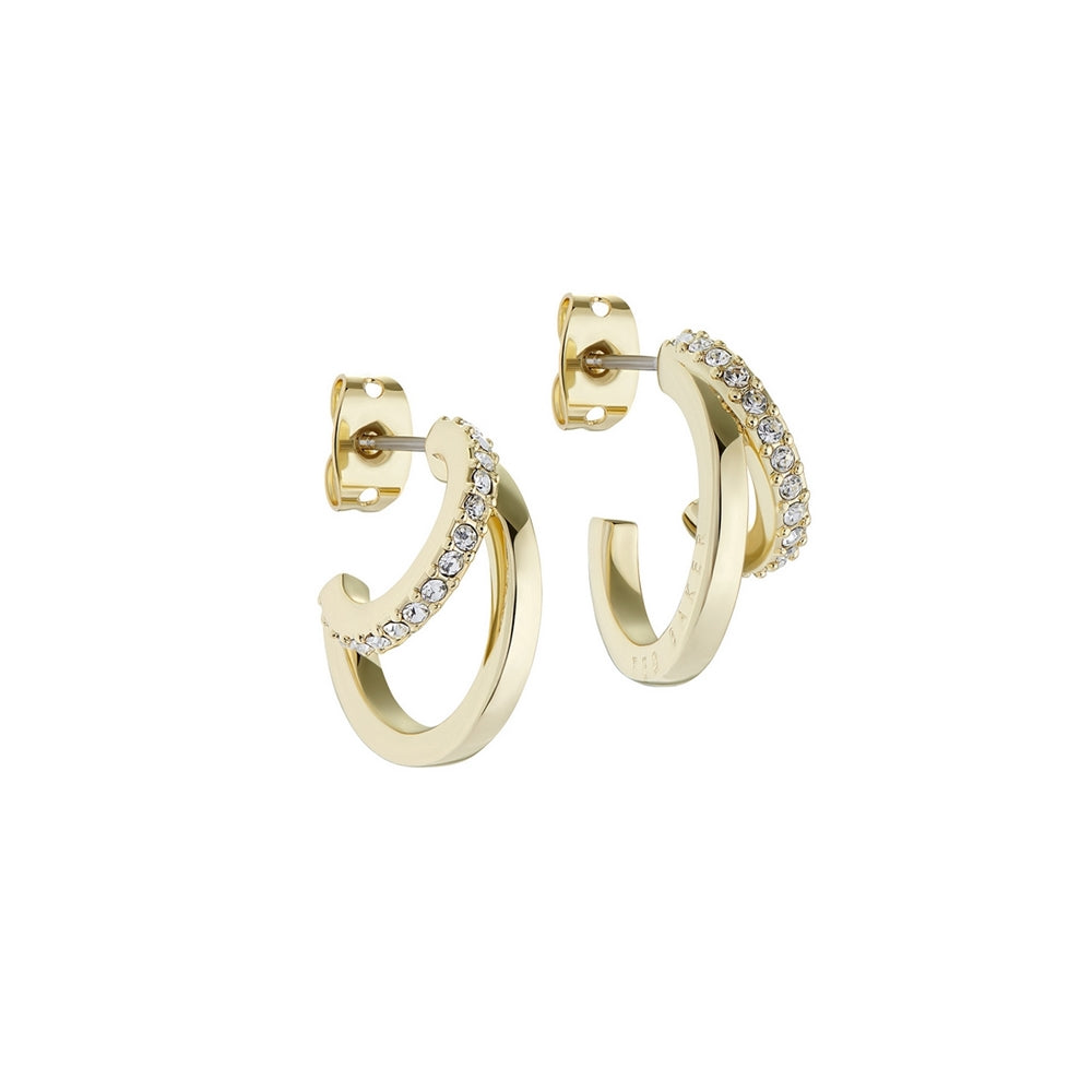 Ted Baker Helias Gold Crystal Double Hoop