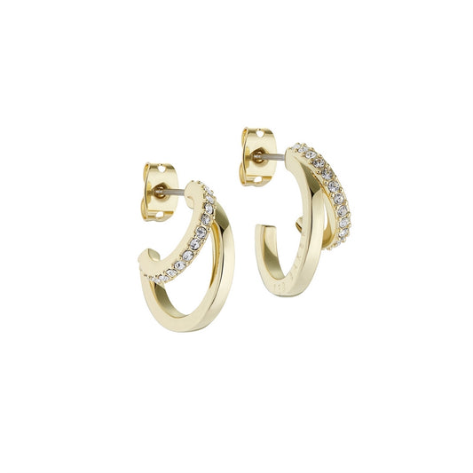 Ted Baker Helias Gold Crystal Double Hoop