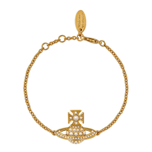 Vivienne Westwood Luiza Bas Relief Gold Tone Pearl Bracelet