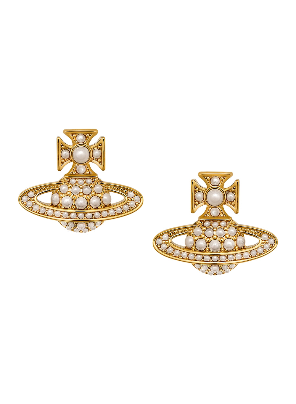Vivienne Westwood Luiza Bas Relief Gold Tone Studs
