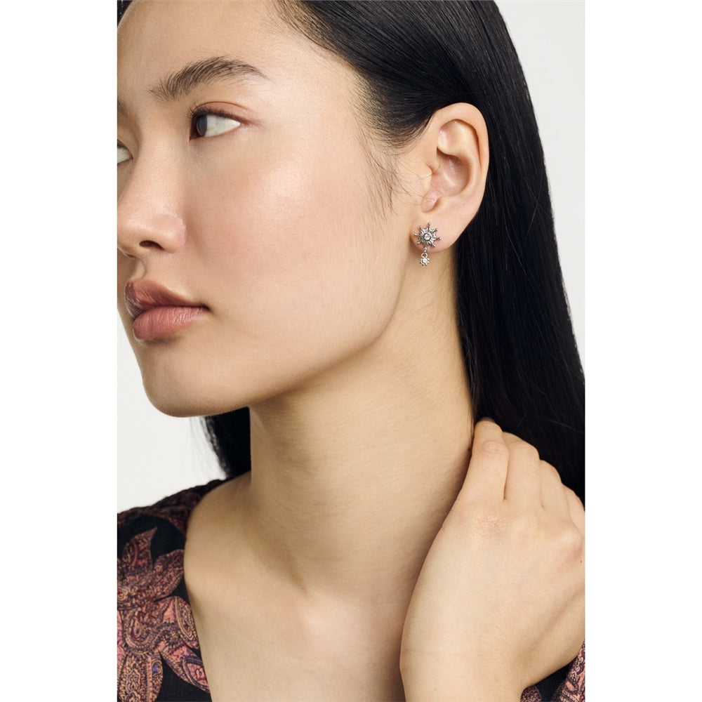Ted Baker Celtis Silver Celestial Crystal Star Drop Earrings