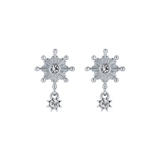 Ted Baker Celtis Silver Celestial Crystal Star Drop Earrings