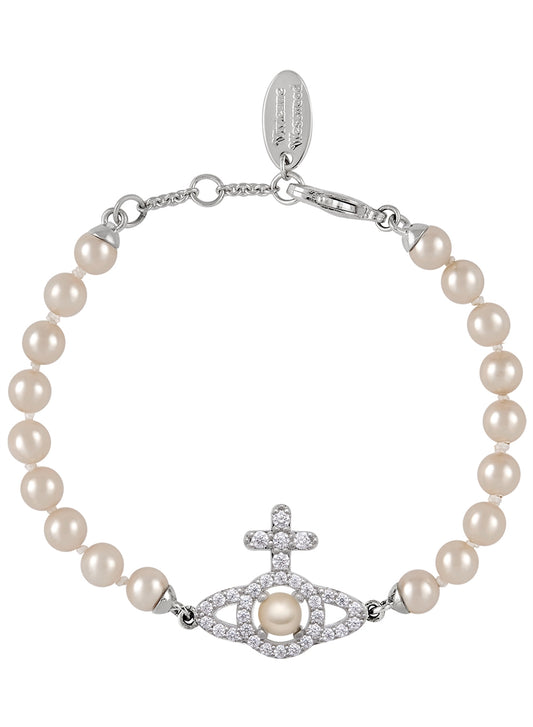 Vivienne Westwood Olympia Pearl Strand Silver Tone Bracelet