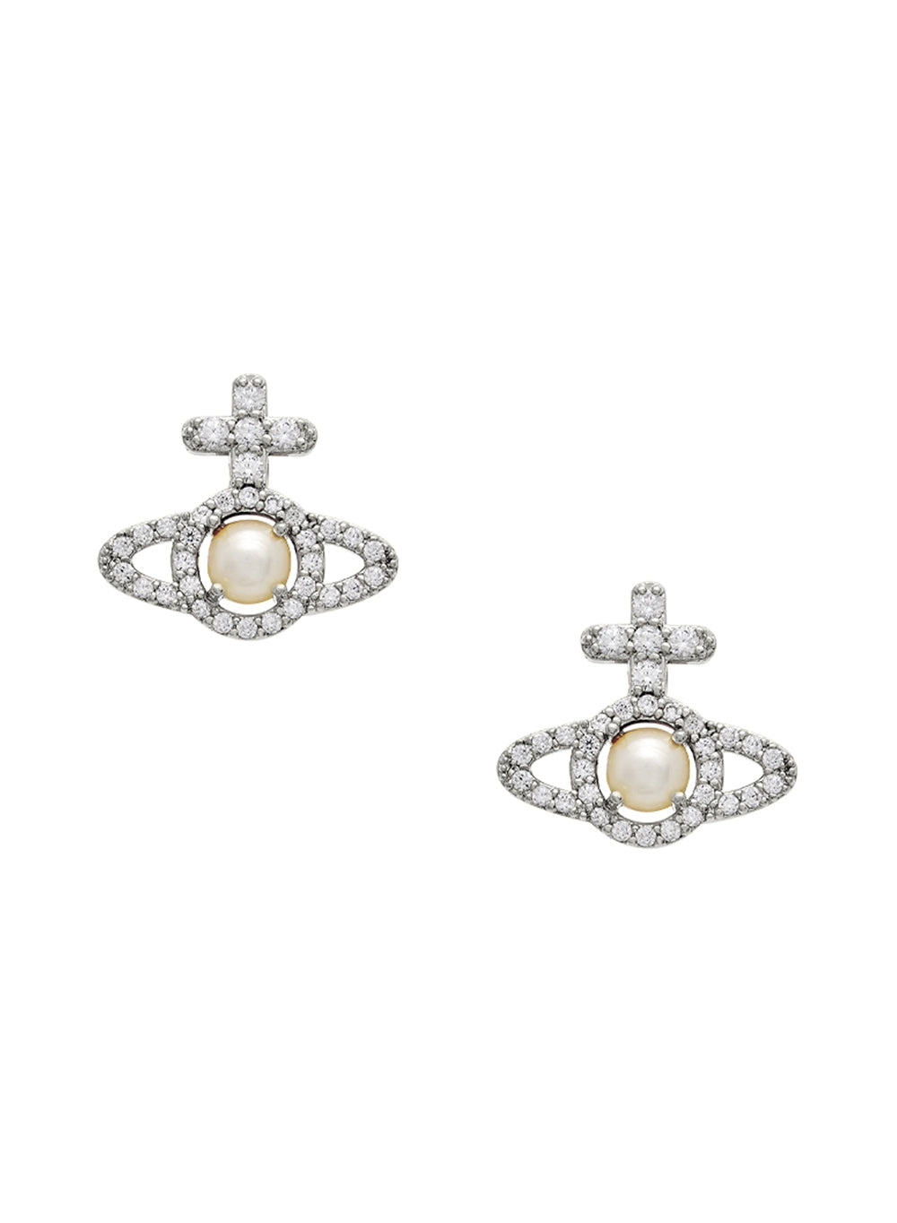 Vivienne Westwood Silver + Pearl Olympia Earrings
