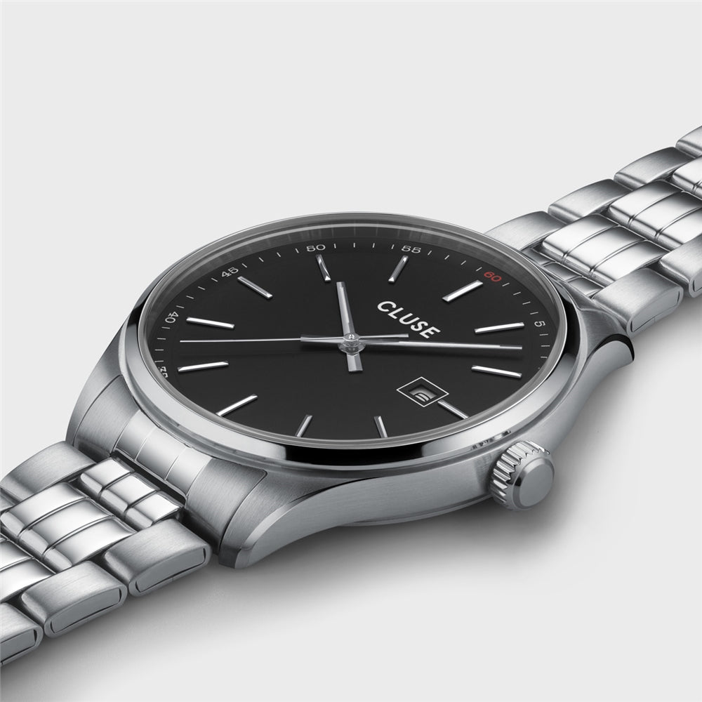 CLUSE Silver Antheor Watch Steel Black