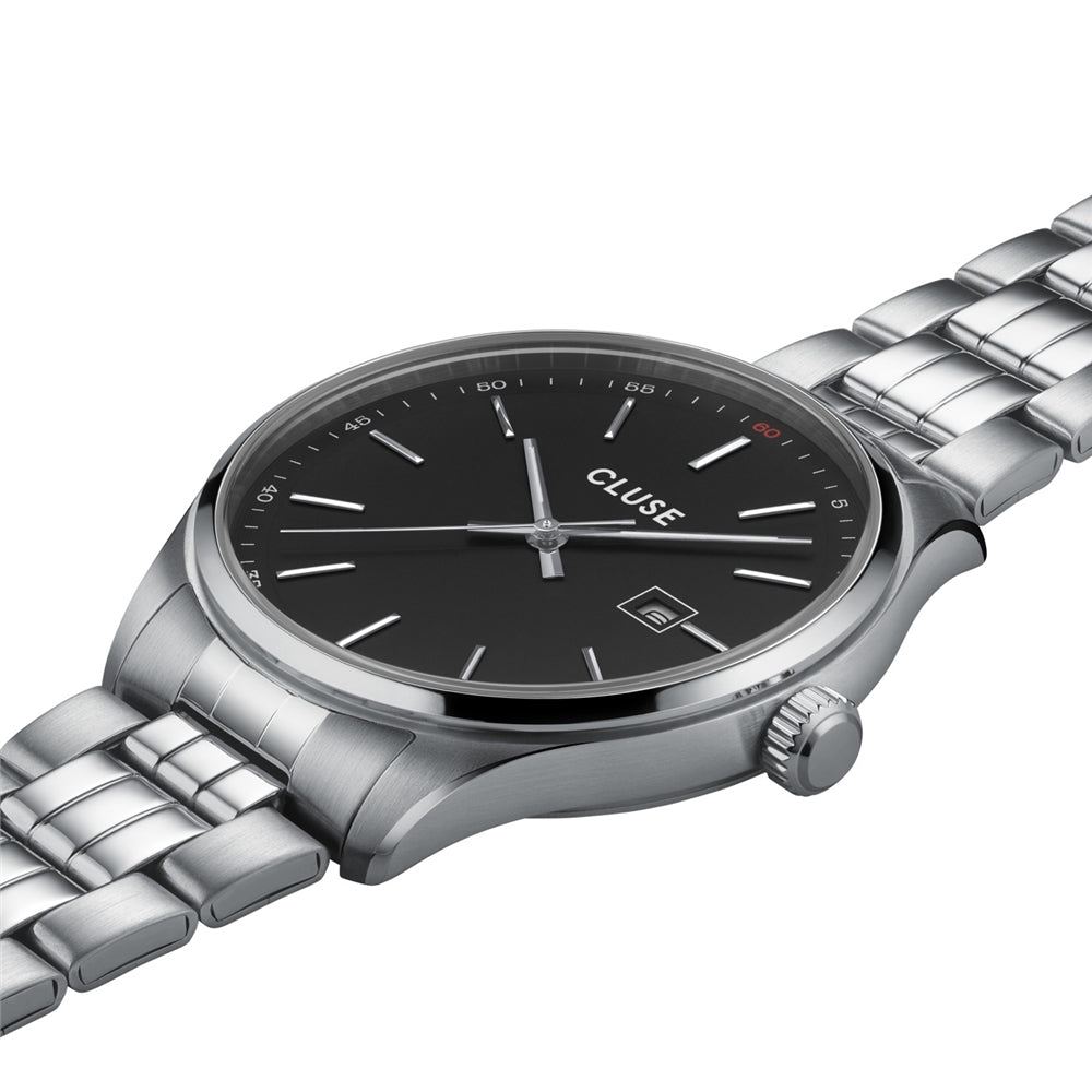 CLUSE Silver Antheor Watch Steel Black