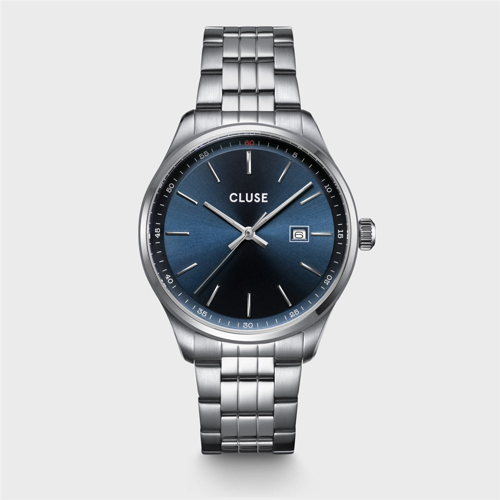 CLUSE Silver Antheor Watch Steel Blue