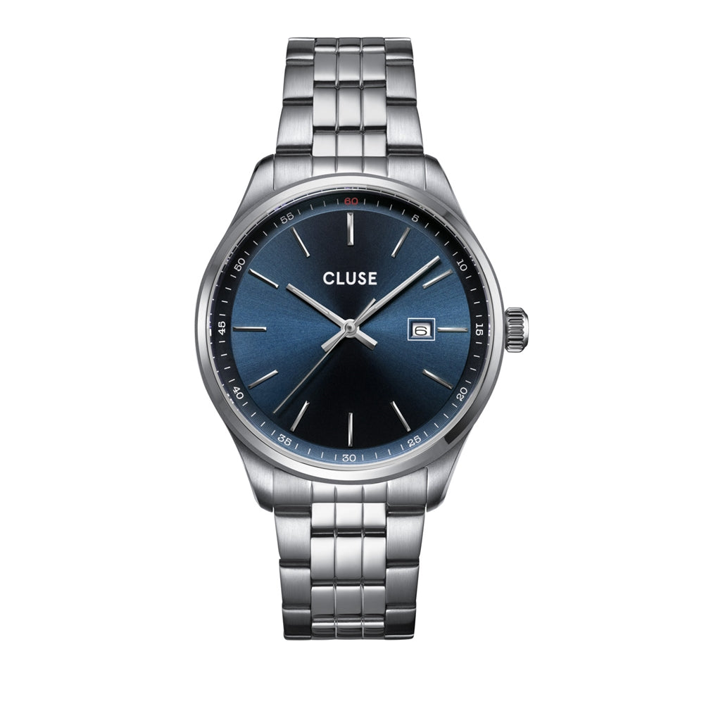 CLUSE Silver Antheor Watch Steel Blue