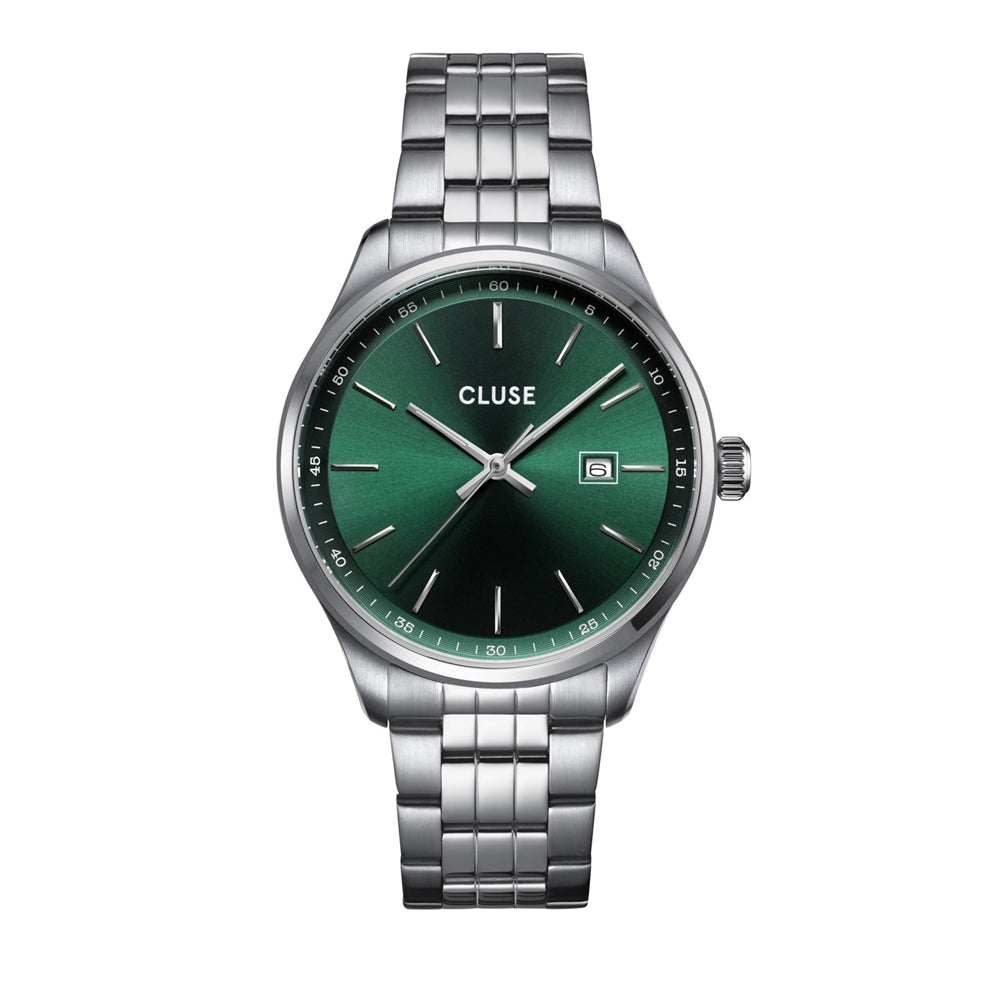 CLUSE Silver Antheor Watch Steel Green
