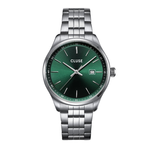 CLUSE Silver Antheor Watch Steel Green