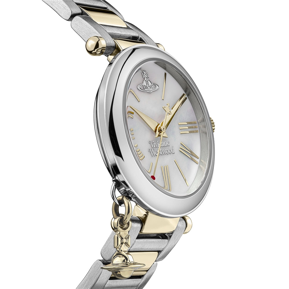 Vivienne Westwood Gold Toned Mother of Pearl Orb Watch