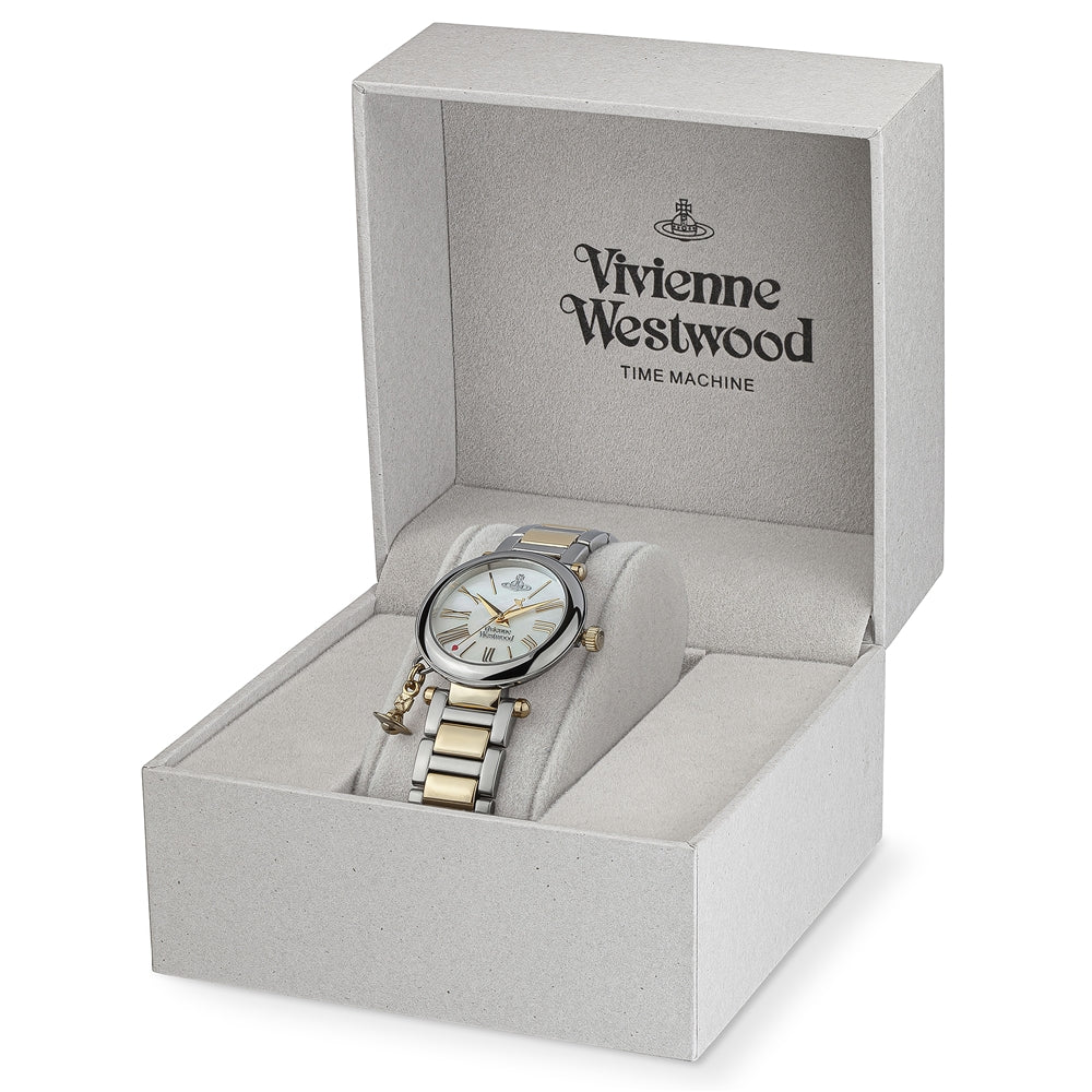 Vivienne Westwood Gold Toned Mother of Pearl Orb Watch