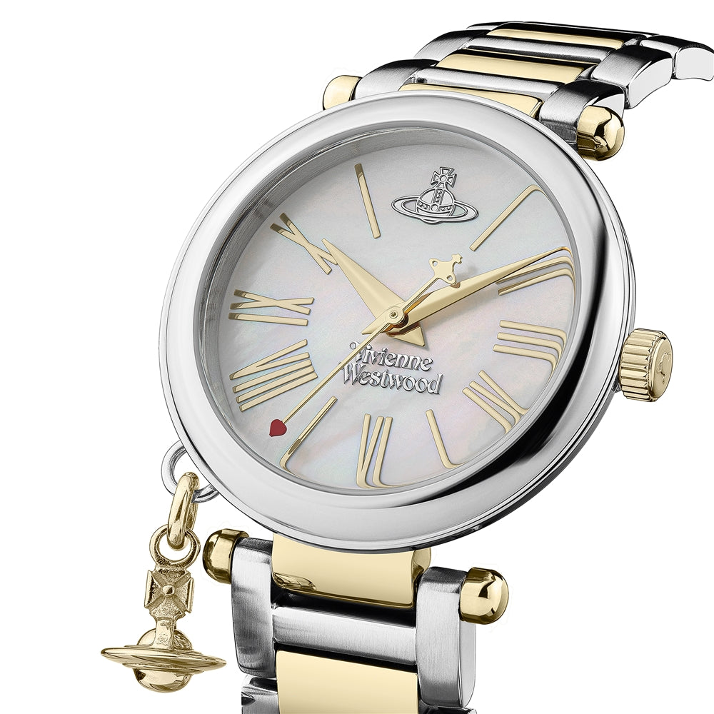Vivienne Westwood Gold Toned Mother of Pearl Orb Watch