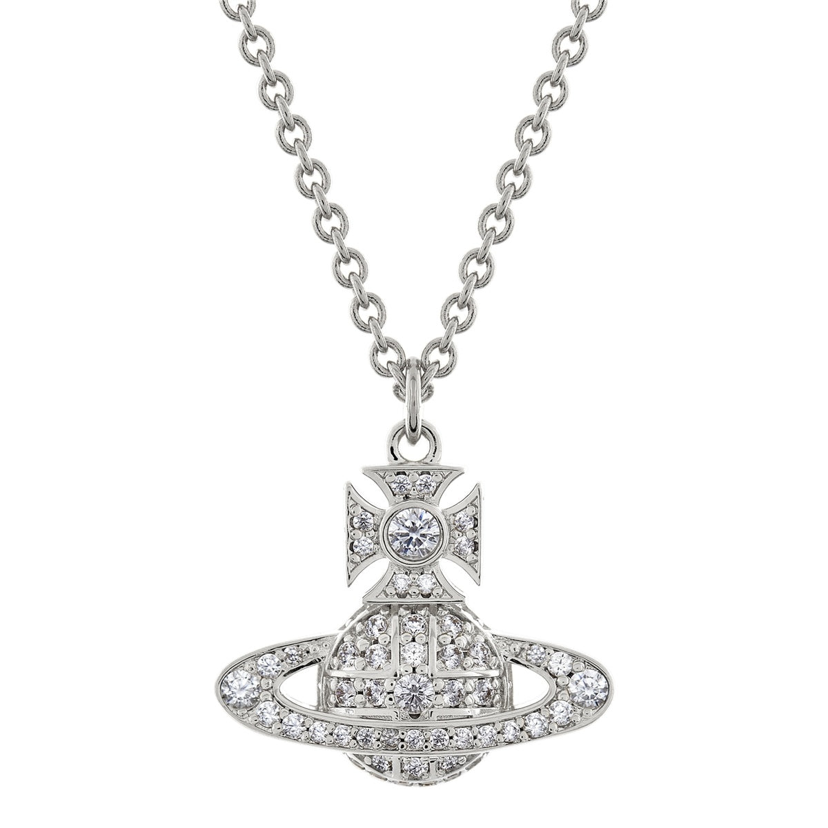 Vivienne Westwood Carmela Bas Relief Silver Tone Necklace