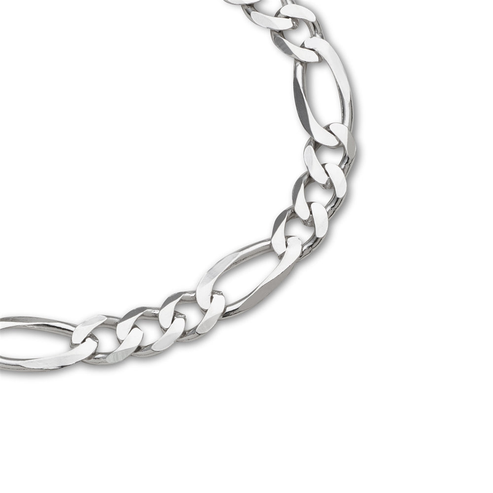 Argento Silver Mens Figaro Bracelet