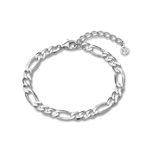Argento Silver Mens Figaro Bracelet