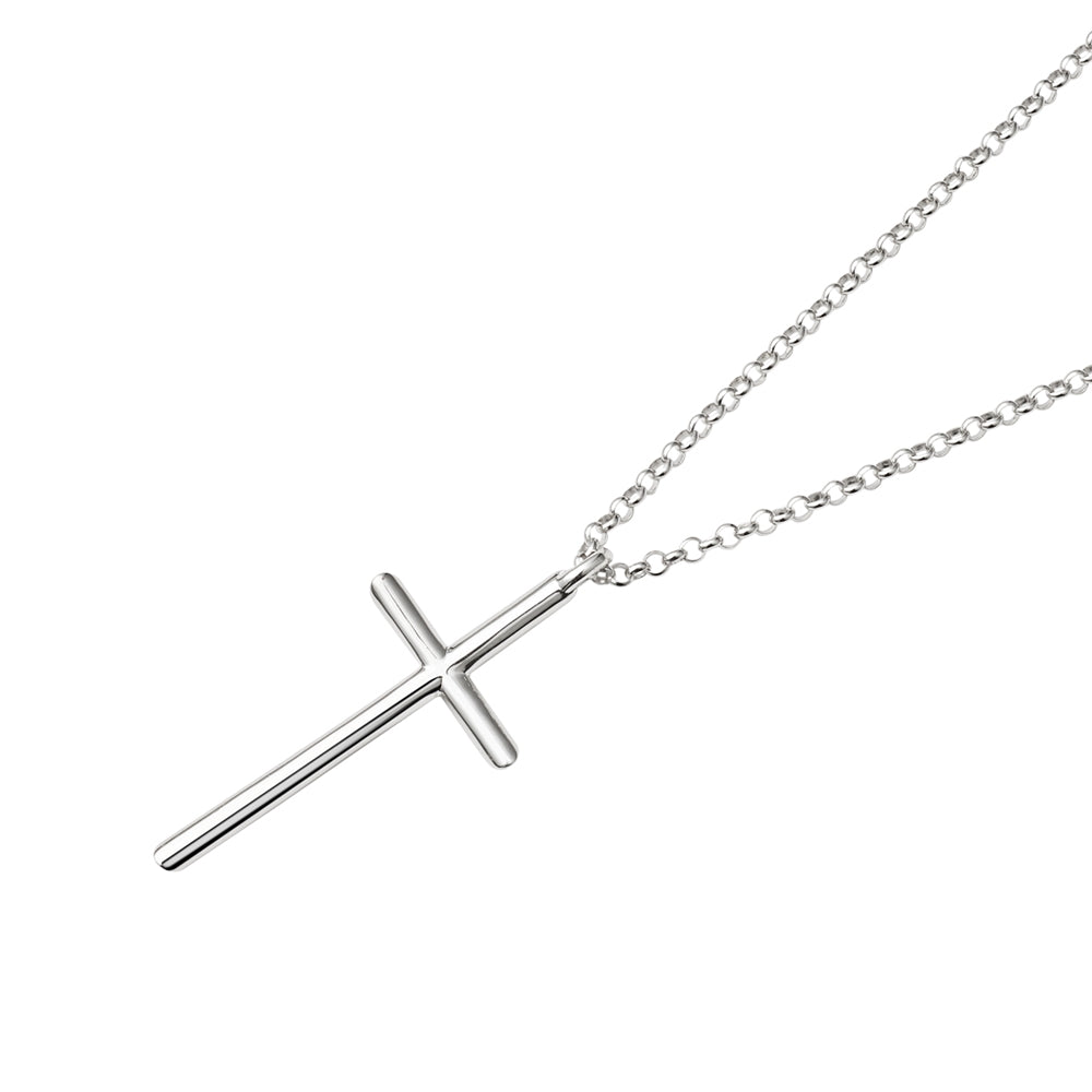 Argento Silver Mens Classic Cross Necklace