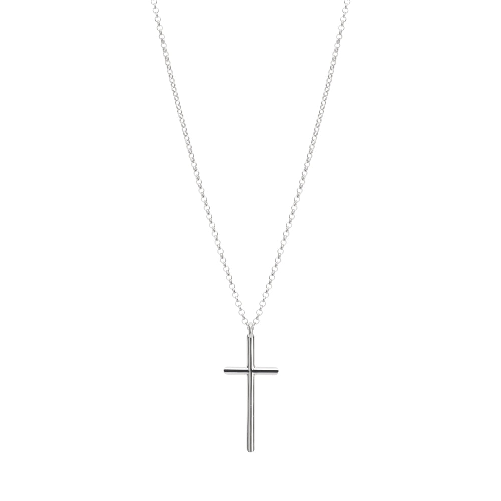 Argento Silver Mens Classic Cross Necklace