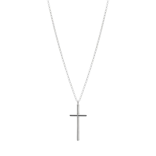 Argento Silver Mens Classic Cross Necklace