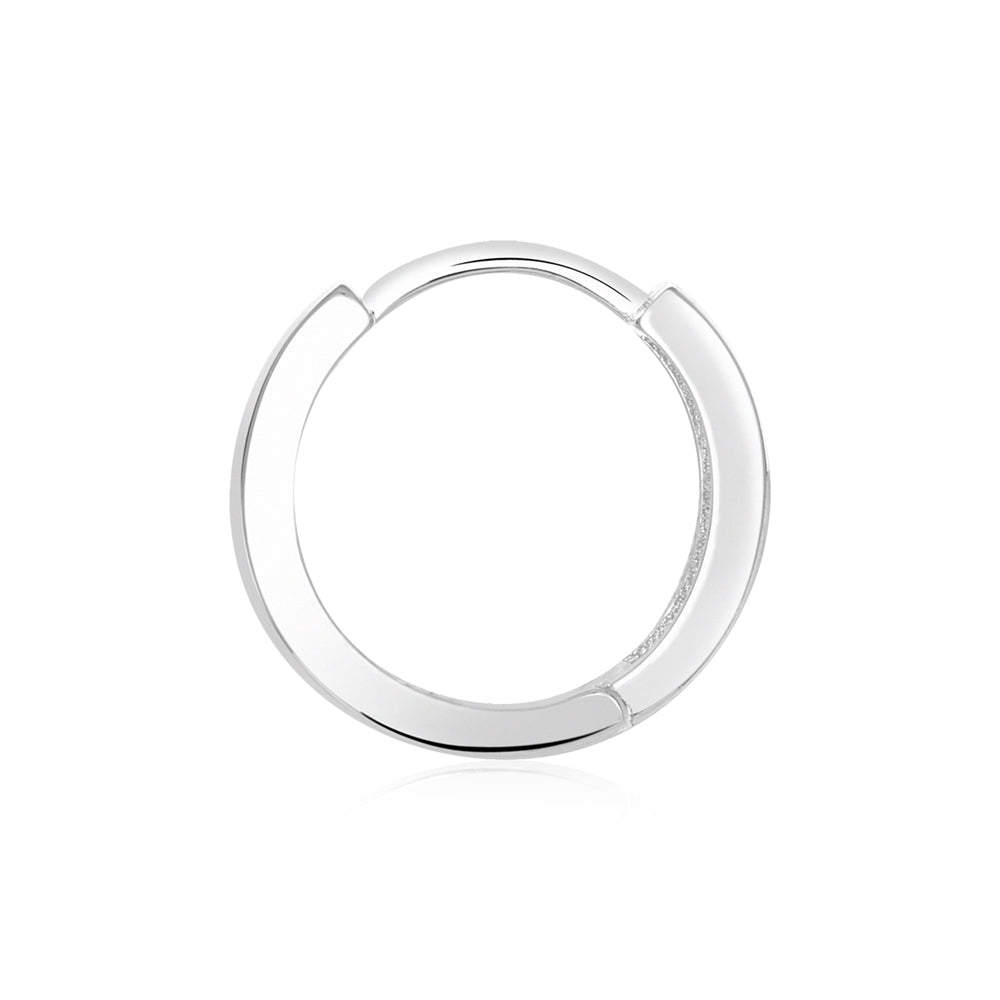Argento Silver Mens Simple Single Hoop Earring