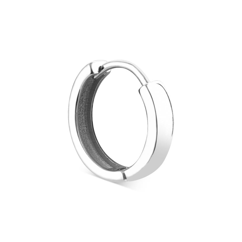 Argento Silver Mens Simple Single Hoop Earring