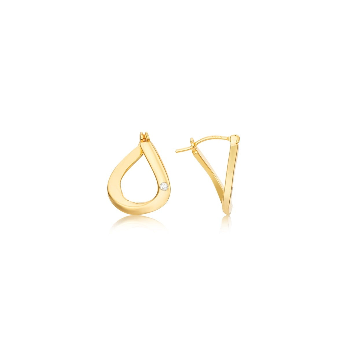 Argento Gold Wave Huggie Hoop Earrings