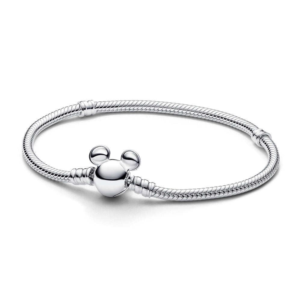 Pandora Disney Mickey Mouse Clasp Moments Snake Chain Bracelet