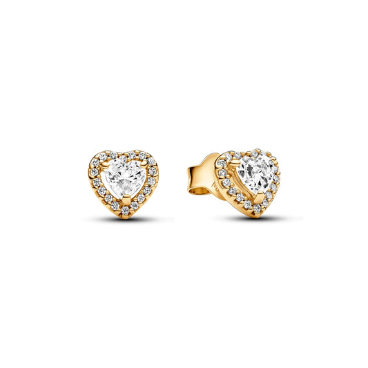 Pandora Sparkling Elevated Heart Stud Earrings