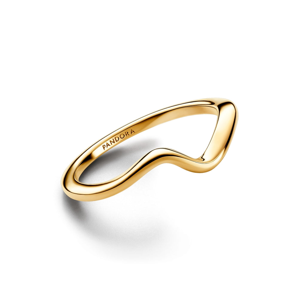 Pandora Gold Polished Wave Ring