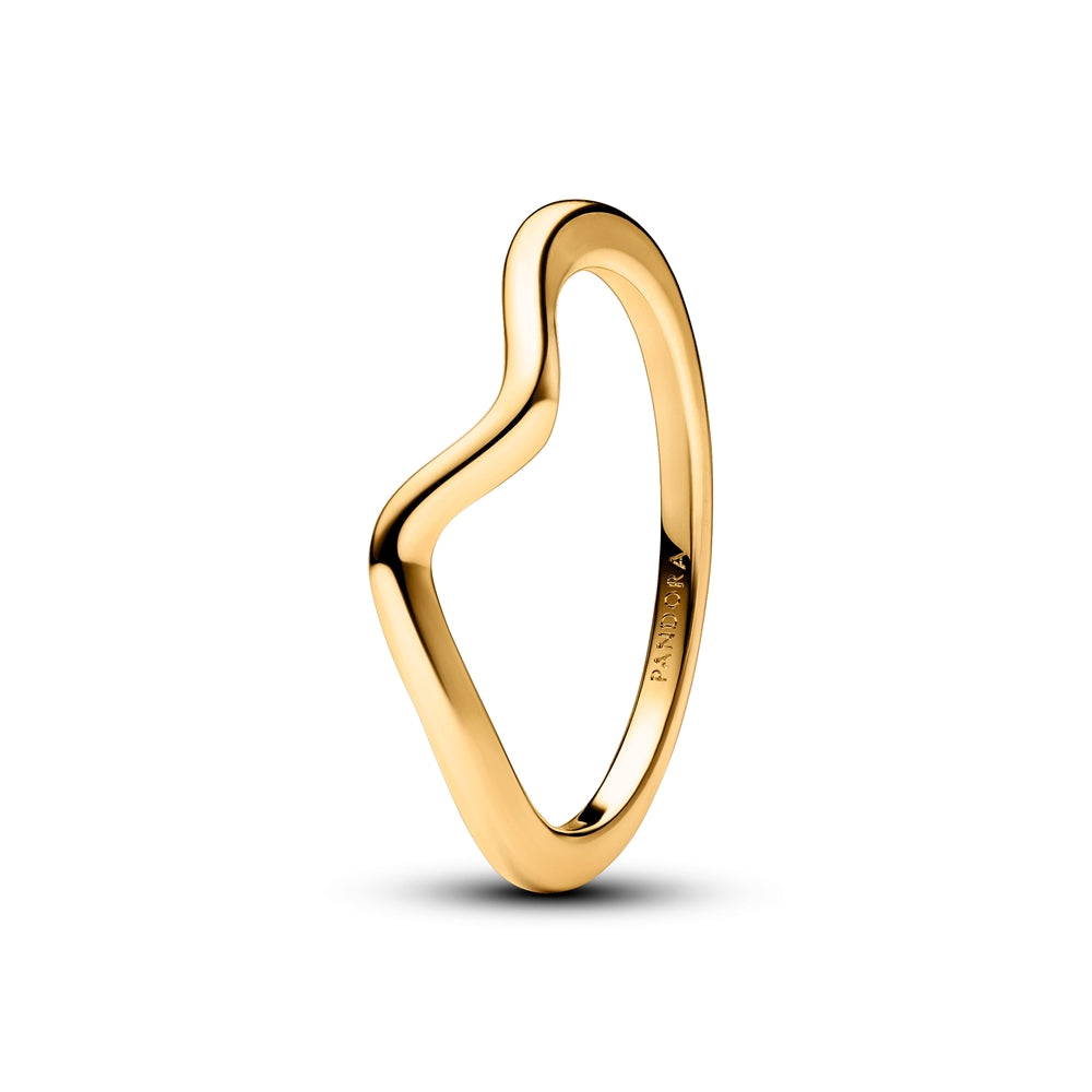 Pandora Gold Polished Wave Ring