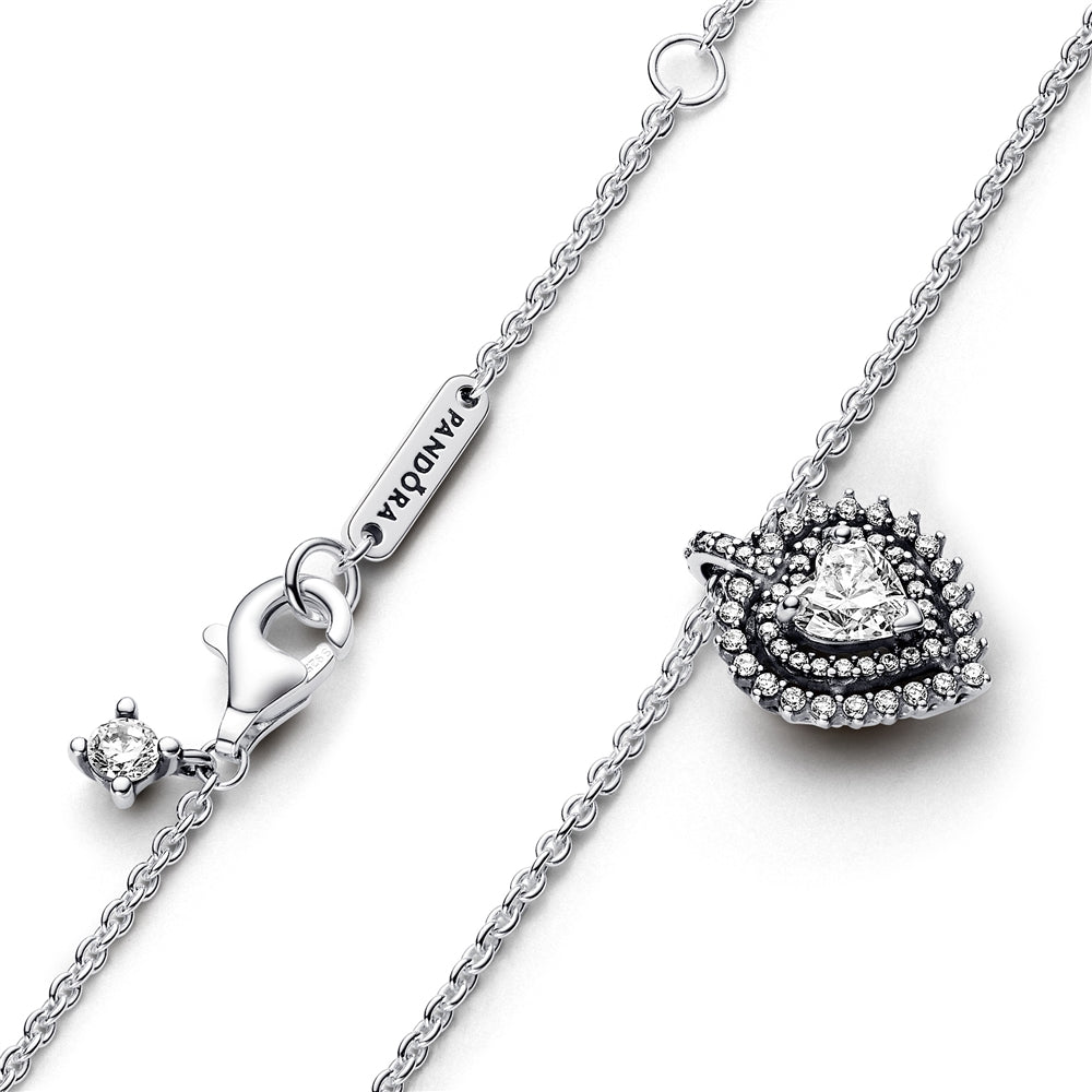 Pandora Sparkling Heart Halo Pendant Necklace