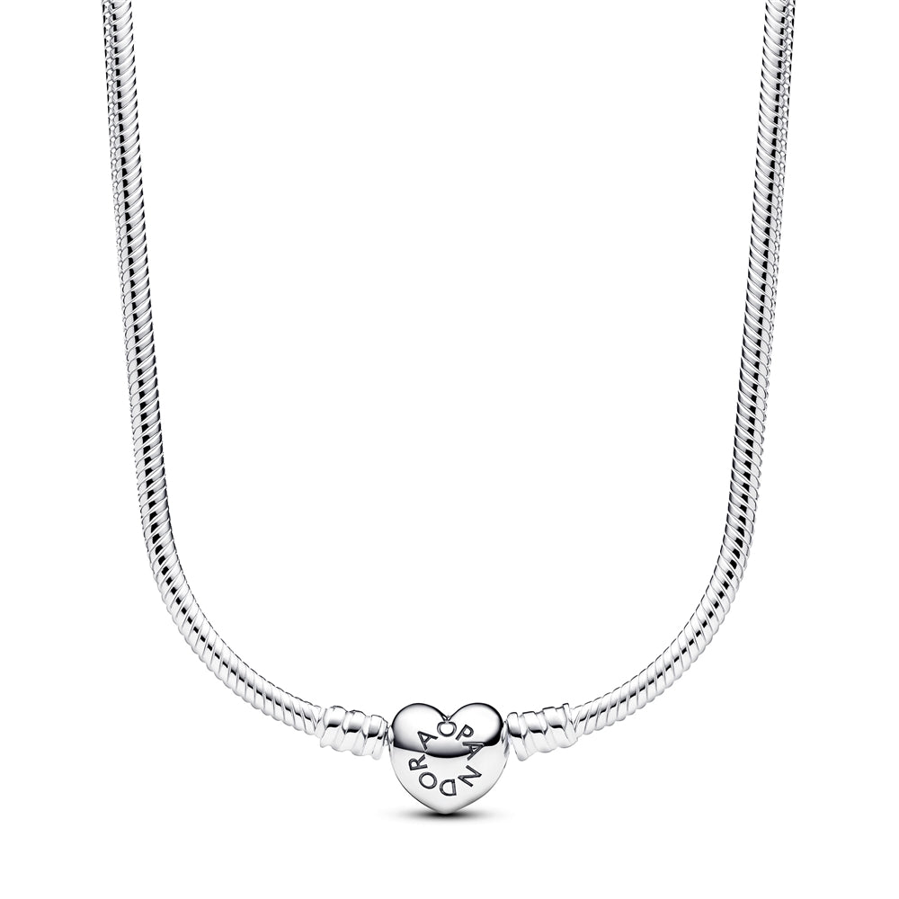 Pandora Pandora Moments Heart Clasp Snake Chain Necklace