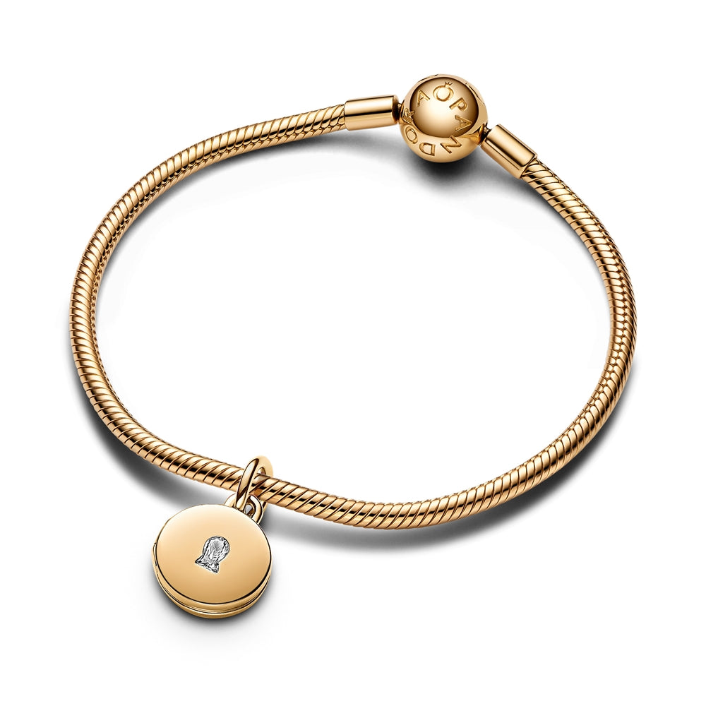 Pandora Gold Openable & Engravable Love Locket Dangle Charm
