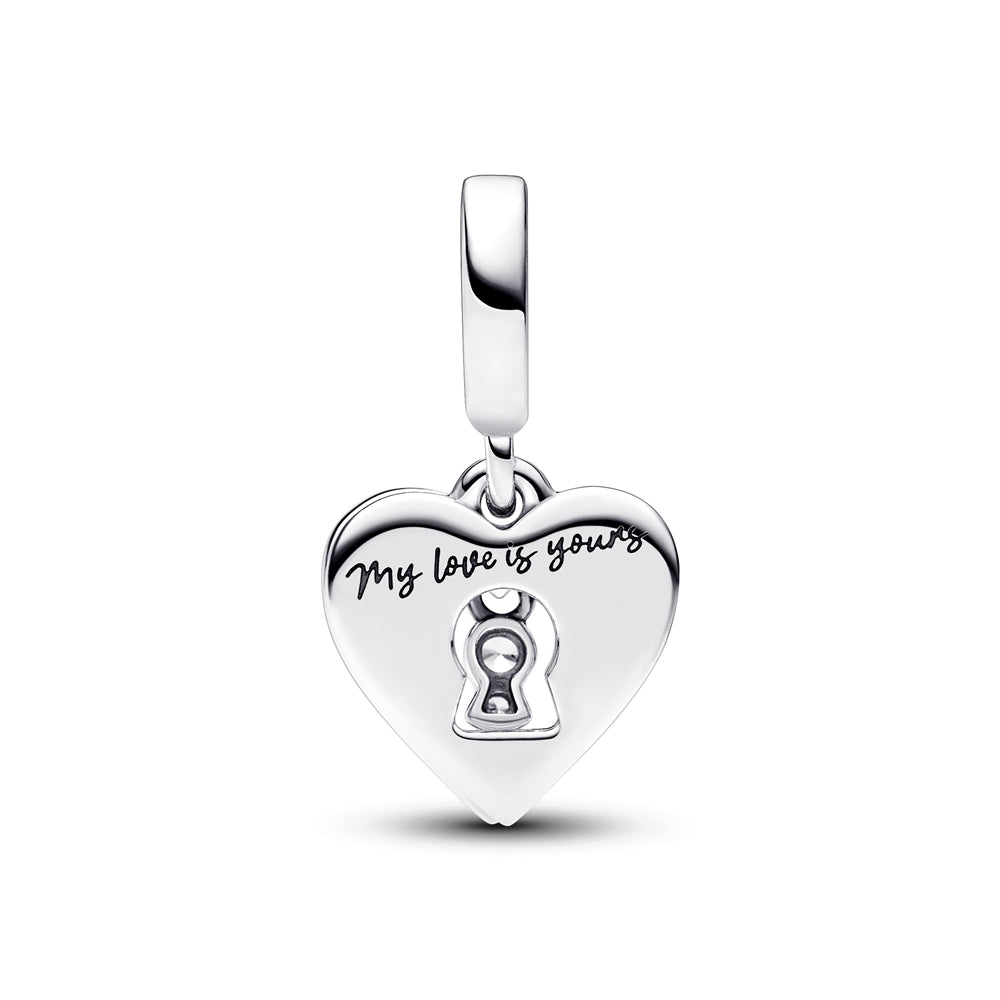 Pandora Red Heart & Keyhole Double Dangle Charm