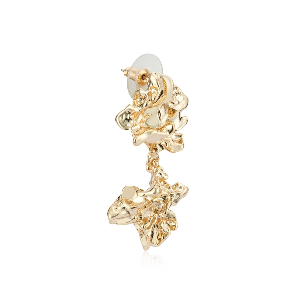 August Woods Gold Crinkle Drop Earrings