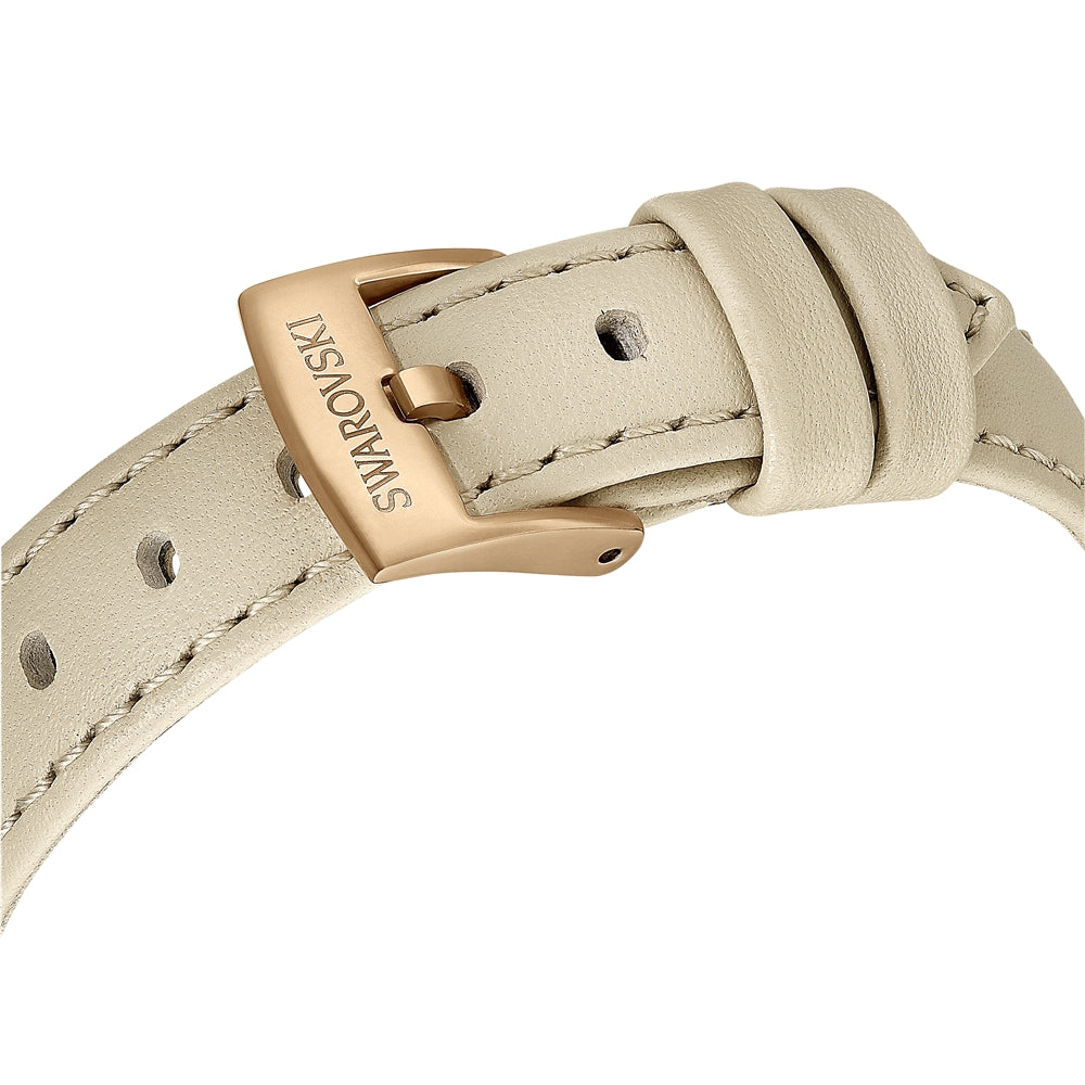 Swarovski Certa Rose Gold Swiss Made Beige Leather Bracelet Watch