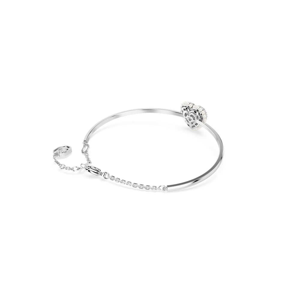 Swarovski Hyperbola White Heart Rhodium Plated Bangle