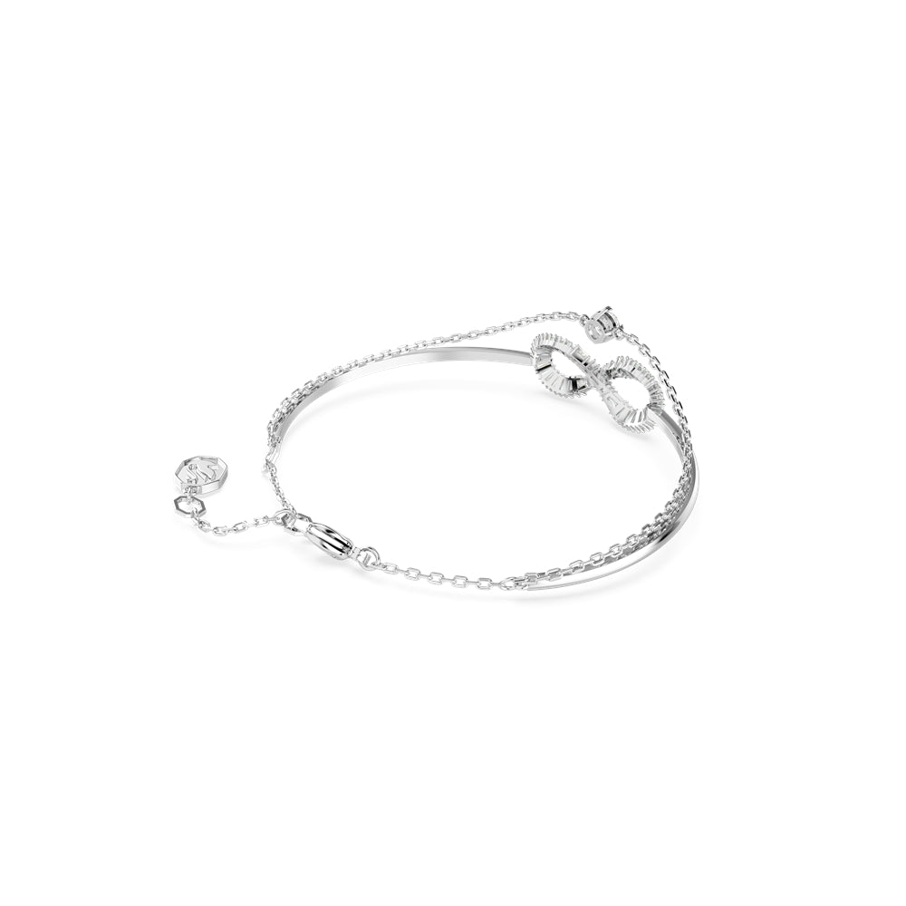 Swarovski Hyperbola Infinity White Crystal Rhodium Plated Bangle