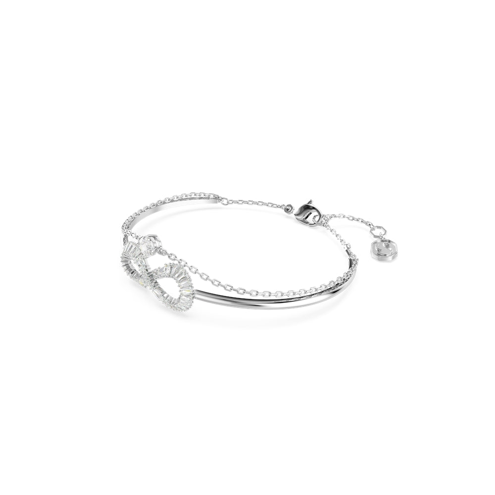 Swarovski Hyperbola Infinity White Crystal Rhodium Plated Bangle
